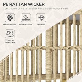 Outsunny Zestaw Mebli ogrodowych, 5-częściowy, z poduszkami do siedzenia, Syntetyczny rattan, rama ze stali nierdzewnej, Szary