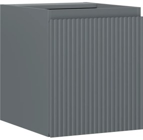 Mexen Rivel szafka łazienkowa podumywalkowa 40 cm, 1 drzwi, ryflowana, grafit mat - 91A21-04047-1-BF66