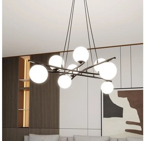 Żyrandol na lince ESSA 8xE14/10W/230V czarny/biały