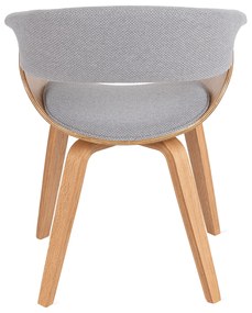 Krzesło Tapicerowane z Drewna Giętego GARY 2 Szare/Dąb Złoty Nowoczesne Loft