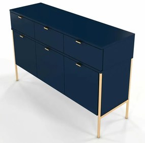 Komoda na metalowych nóżkach w stylu glamour Marly 3X - Granat
