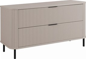 Szafka łazienkowa stojąca z szufladami i metalowymi nóżkami, kolor Kaszmir, uchwyt czarny, nóżki czarne, 120 x 41,5 x 66,7 cm