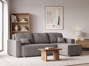 Rozkładana narożna sofa SMART COSARO jasno-szara, dwustronna + 2 poduszki GRATIS