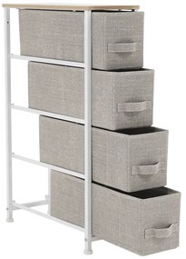 Komoda z szufladami z tkaniny OFELIA, biały