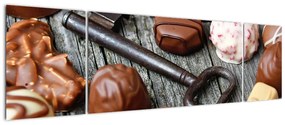 Obraz czekolady i kluczy (170x50 cm)