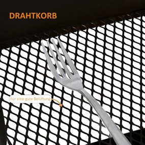 HOMCOM Wózek z 3 Koszami, Wózek Serwisowy, Metal, Tworzywo Sztuczne, Czarny