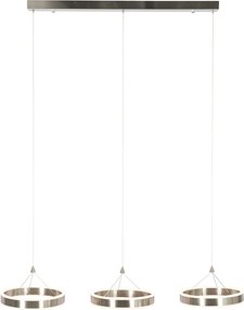 Stalowa lampa wisząca prostokątna z wbudowanym LED 3-stopniowy ściemniacz 3-światła - Lyani