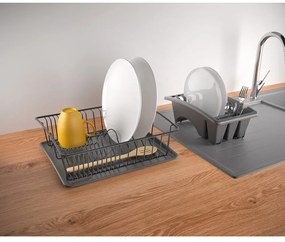 Ciemnoszary ociekacz ze stali nierdzewnej Metaltex Aquatexplus Lava