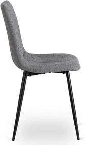 Zestaw Stół Okrągły Rozkładany HARRY 102-142 cm Dąb Artisan/Czarny i 6 Krzeseł Tapicerowanych ROBIN 2 Szarych Nowoczesnych