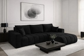 Narożnik z funkcją spania i pojemnikiem MILO PREMIUM, tkanina Monolith, Antracytowy, Prawy