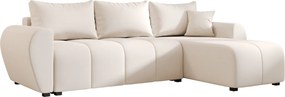 PROMOCJA Rozkładany narożnik dwustronny do L SEVIO 246x145 cm, kremowy + 2 poduszki GRATIS II. jakość