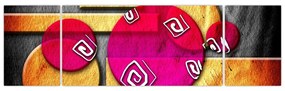 Abstrakcyjny obraz z historycznymi symbolami (170x50 cm)