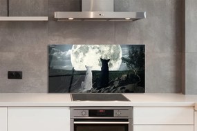 Szkło Ozdobne do Kuchni Wataha Wilków przy Pełni Księżyca