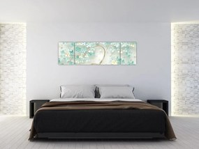 Obraz - Złote kwitnące drzewo (170x50 cm)