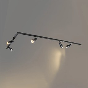 Nowoczesny system oświetlenia szynowego z 5 reflektorami w kolorze ciemnoszarego metalu - Iconic Kohua