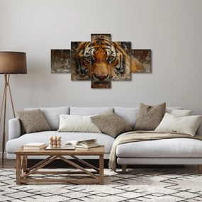 Obraz - Portret tygrysa w wodzie (125x70 cm)