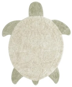 Beżowy bawełniany dywan dziecięcy tkany ręcznie odpowiedni do prania 110x130 cm Sea Turtle – Lorena Canals