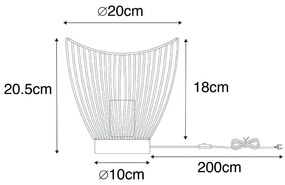 Nowoczesna lampa stołowa czarna 20 cm - Pua Nowoczesny Oswietlenie wewnetrzne