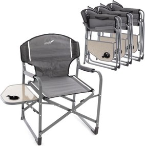 4x krzesło kempingowe z półką i uchwytem na napój