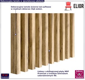 Lamele ścienne 15 szt. dąb wotan F3-D36