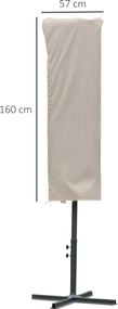 Outsunny Pokrowiec na parasol ogrodowy, odporny na wiatr, khaki, Ø57x160cm | Aosom PL