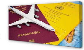 Obraz na płótnie Atrybuty Podróżnika: Paszport i Mapa