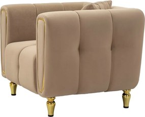 Szarobrązowy aksamitny fotel Alma – Mauro Ferretti