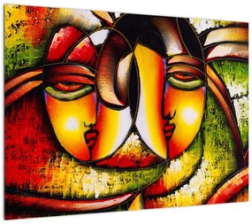 Obraz - Obraz olejny, abstrakcyjne twarze (70x50 cm)