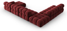 Czerwona aksamitna sofa 379 cm Bellis – Micadoni Home