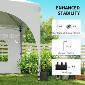 Outsunny 3 x 6 m pawilon typu Pop-Up ze ścianami bocznymi, 6 workami z piaskiem, regulowanym dachem, namiot imprezowy z torbą do przenoszenia | Aosom PL