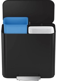 Simplehuman Mini kosz na śmieci z pedałem dosegregacji odpadów 15 l, czarny matowy