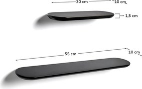 Czarne półki zestaw 2 szt. 55 cm Arely – Kave Home