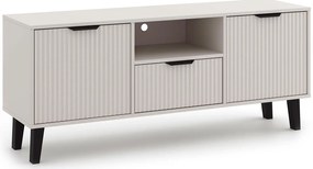 Kaszmirowa ryflowana szafka RTV na nóżkach P6-R32