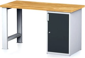 Stół warsztatowy MECHANIC, 1500x685x880 mm, 1x szafka, grafitowy
