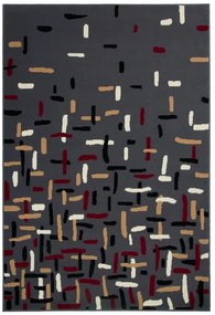 Dywan nowoczesny Luna Elements  Szaro- Czerwony 140 cm x 200 cm