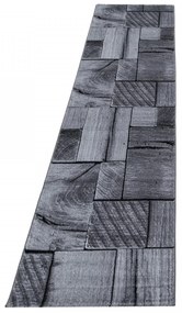 Dywan nowoczesny Parma Deski szaro-czarny 80 cm x 300 cm
