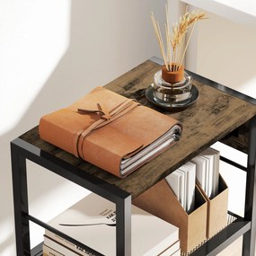 HOMCOM Mobilna podstawka pod drukarkę z gniazdkami portami USB i USB-C do 40 kg rustykalny brąz | Aosom PL