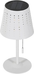 Lampa stołowa zewnętrzna biała z LED, 3-stopniowy ściemniacz, ładowanie i zasilanie słoneczne - Ferre