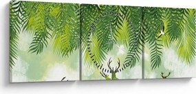 Obraz - Jeleń w lesie (z zegarem) (90x30 cm)