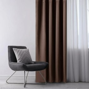 Restilo Zasłona Oxford Pleat ciemnobrązowy, 140 x 245 cm
