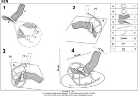 Fotel bujany na metalowych płozach Ben