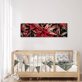 Obraz czerwonych płatków (170x50 cm)