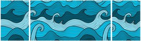 Obraz - Abstrakcja, morze (170x50 cm)