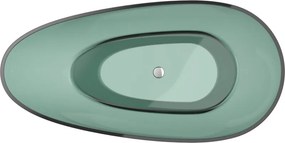 Mexen Glass wanna wolnostojąca transparentna 170 x 85 cm, teal, korek chrom - 58061708511