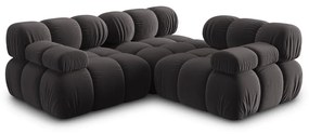 Ciemnoszara aksamitna sofa 282 cm Bellis – Micadoni Home