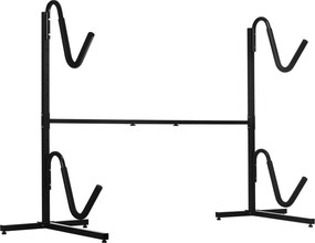 SPORTNOW Uchwyt na 2 kajaki, deski surfingowe, stojaki do SUP, rama metalowa, regulacja szerokości 144-180 cm