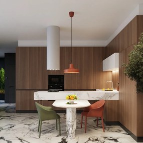 Pomarańczowa lampa wisząca z metalowym kloszem Vito – Sollux