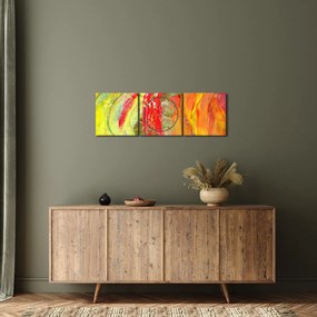 Obraz abstrakcji - malarstwo (z zegarem) (90x30 cm)
