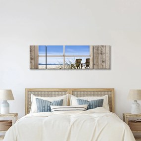 Obraz - Okno z widokiem na plażę (170x50 cm)