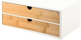 Kesper 58955 Organizer z 2 przegródkami bambusowy, 33 x 21 x 13,5 cm